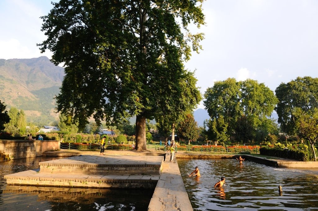 INDIA, JAMMU AND KASHMIR, SRINAGAR - JULY 05 : Shalimar Bagh (a Mughal Garden) in Srinagar, Jammu and Kashmir on July 05, 2013, India. (Photo by Frédéric Soltan/Corbis via Getty Images)